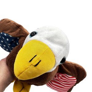 Patriotic Bald Eagle Flag Wing Stuffed Animal Plush Toy Independence Day Symbol